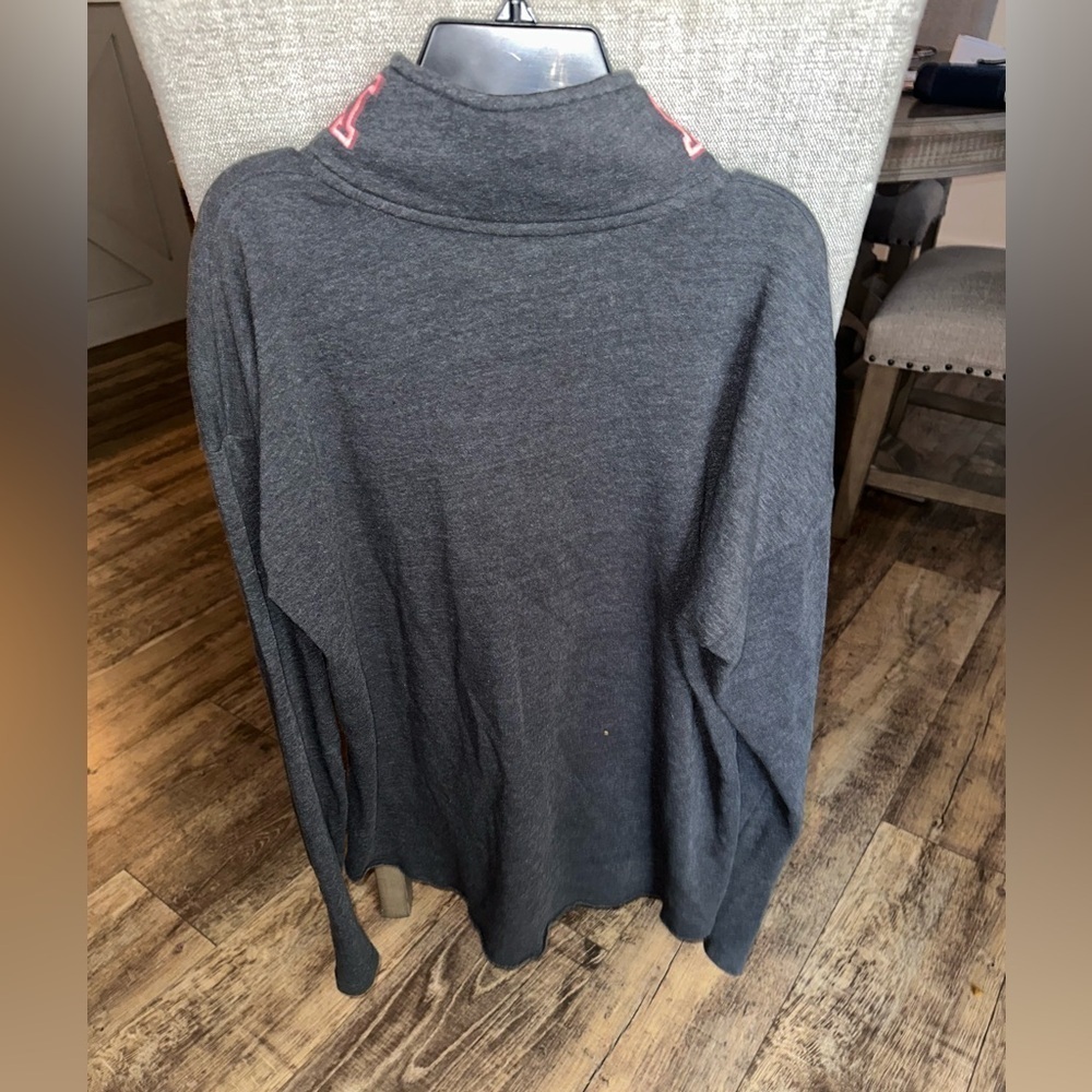 Victoria's Secret PINK Gray and Pink Logo 1/4 Zip pullover sweatshirt Large - Picture 2 of 6
